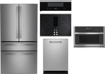 5 Piece Package Includes Refrigerator, Cooktop, Wall Oven, Microwave And Dishwasher